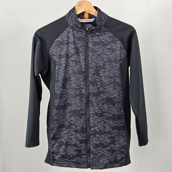 Peter Millar Youth Performance Golf Merge Elite Black Zip-Up Jacket | Large - Picture 1 of 15